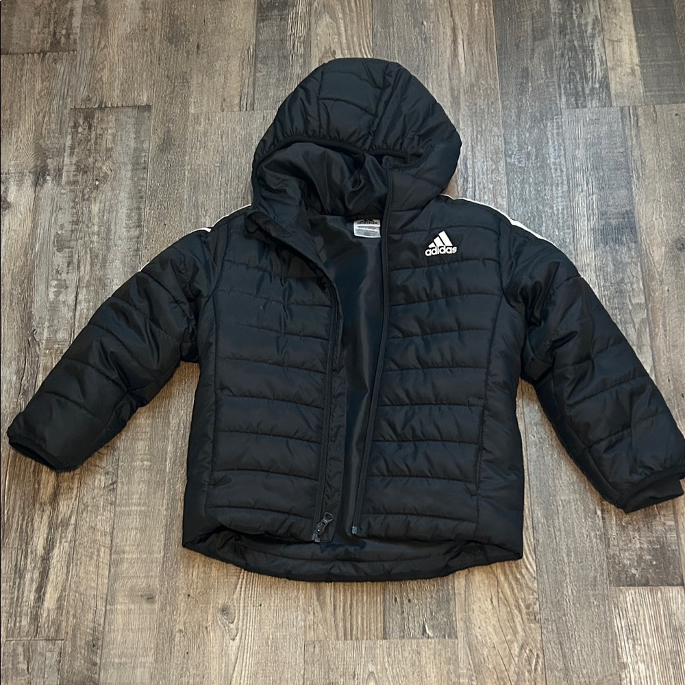 Adidas Kids Black Puffer Jacket with Logo
